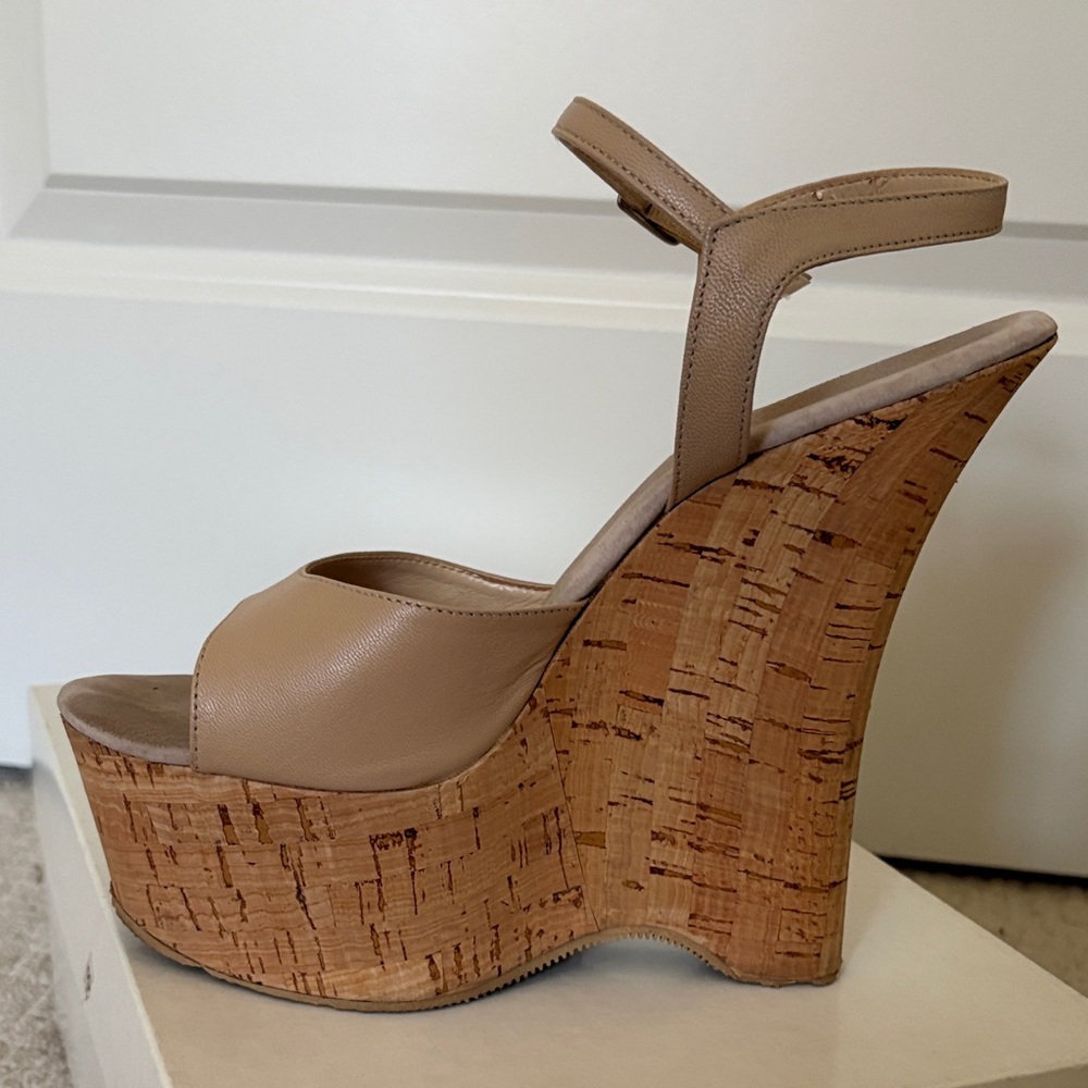 Tony Shoe nude Platform Wedge  Sandals -  Cork Heel